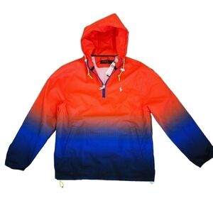 Polo Ralph Lauren Men's Orange Ombre Logo Pullover Jacket,